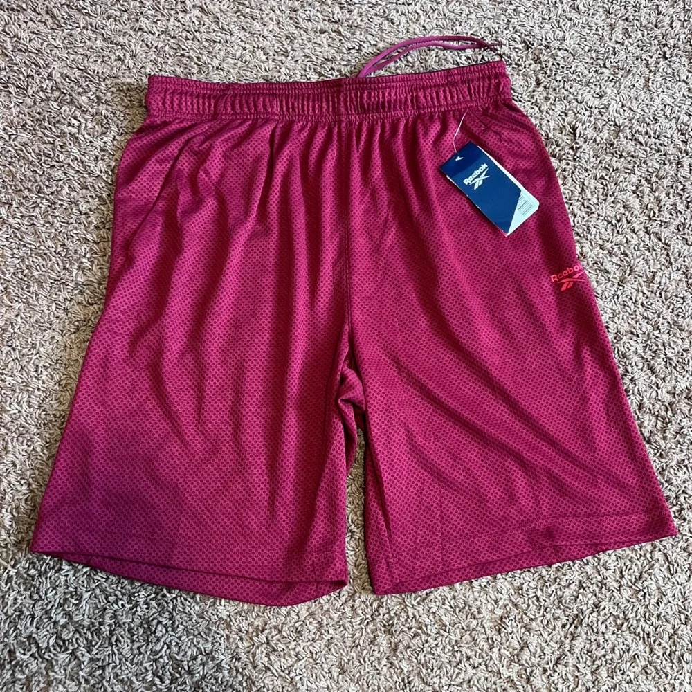 Reebok Mens Open Shot Basketball Shorts Garnet Red REM211SH30051 Size L 9 Inseam